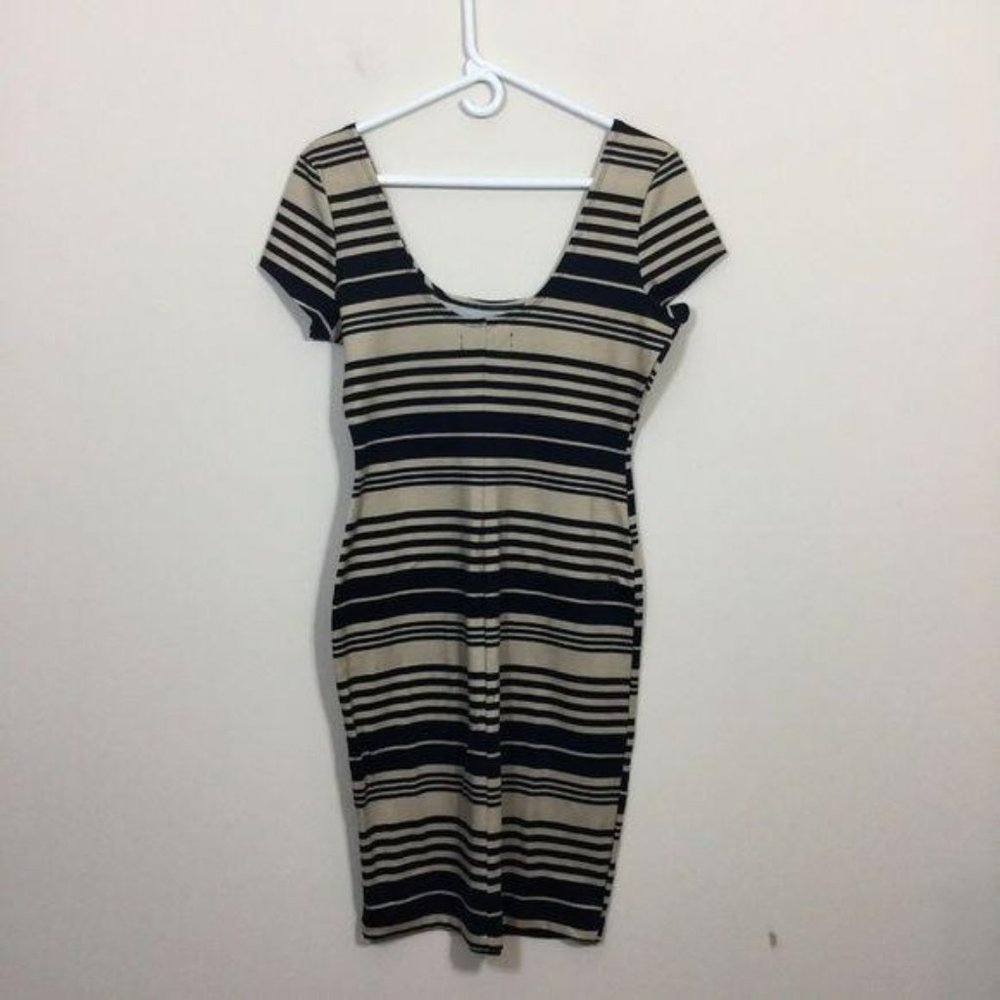 Bailey Girl‎ Size L Blue Tan Striped Dress